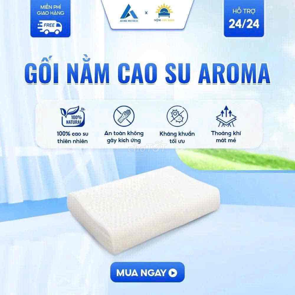 Gối nằm AROMA Latex 40x60x12cm. Mua bán Giường, chăn ga gối nệm tại Thành phố Cao Lãnh Đồng Tháp được đăng bởi Nệm Giá Kho Cao Lãnh hình 1