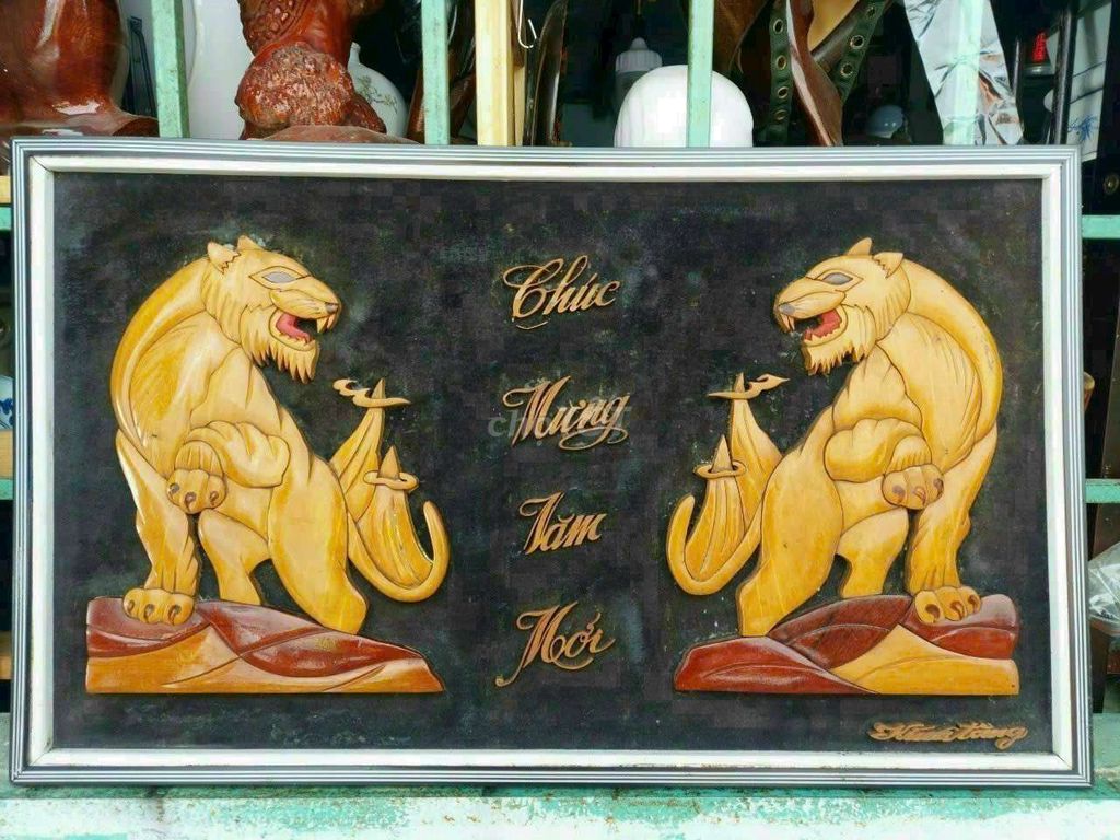 tranh hổ gỗ ghép