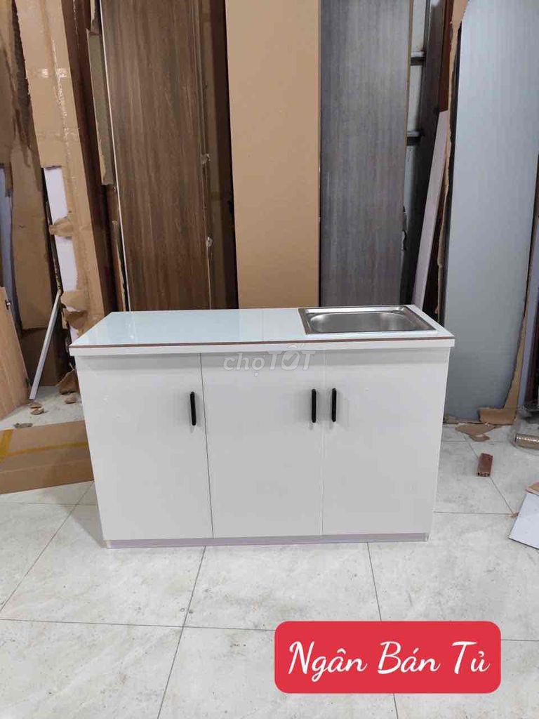 Tủ bếp Nhựa Đài Loan Trắng 1m20x81cm. Mua bán Tủ, kệ gia đình tại Quận 3 Tp Hồ Chí Minh được đăng bởi KIM NGÂN BÁN TỦ hình 1
