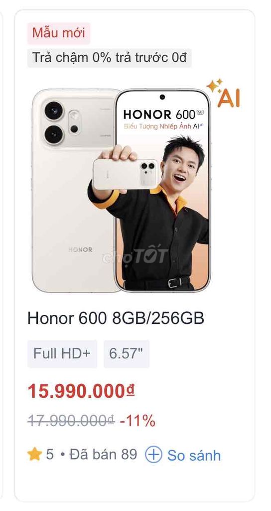 Honor 600 5G Nguyên seal. Mua bán Điện thoại tại Thành phố Biên Hòa Đồng Nai được đăng bởi manh cuong hình 1