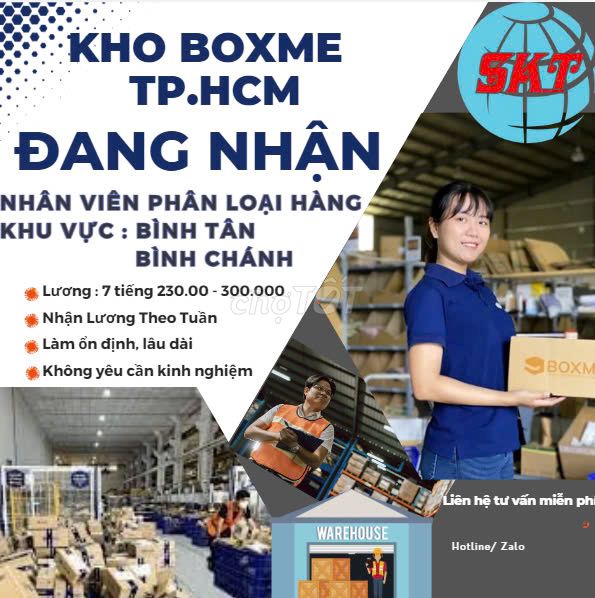 TUYỂN NHÂN VIÊN KHO PHÂN LOẠI HÀNG