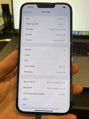 Apple iPhone 13 Pro Max 128GB Xám Zin 100%