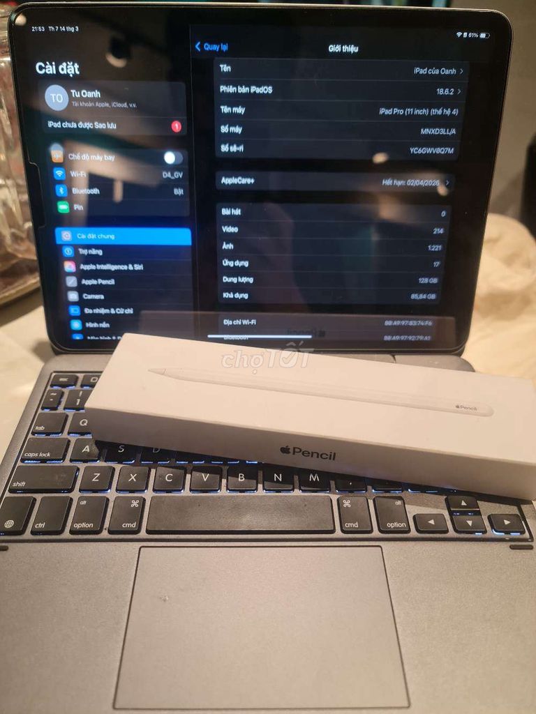 Apple iPad Pro M2 128GB Xám. Mua bán Máy tính bảng tại Quận Ba Đình Hà Nội được đăng bởi Dương Bình Trần hình 1