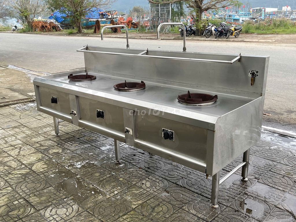 bếp 3 họng inox 304