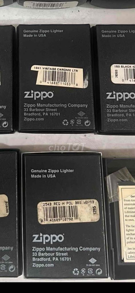 22 hộp giấy đựng zippo xách tay Mỹ đủ giấy còn đẹp