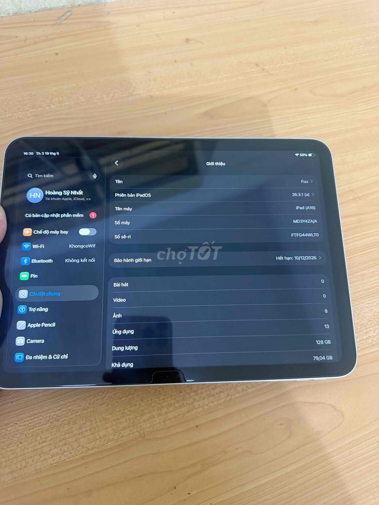 Apple iPad Gen 11 128GB Bạc fullbox bh 12/26. Mua bán Máy tính bảng tại Thành phố Thủ Đức Tp Hồ Chí Minh được đăng bởi Sơn hình 1