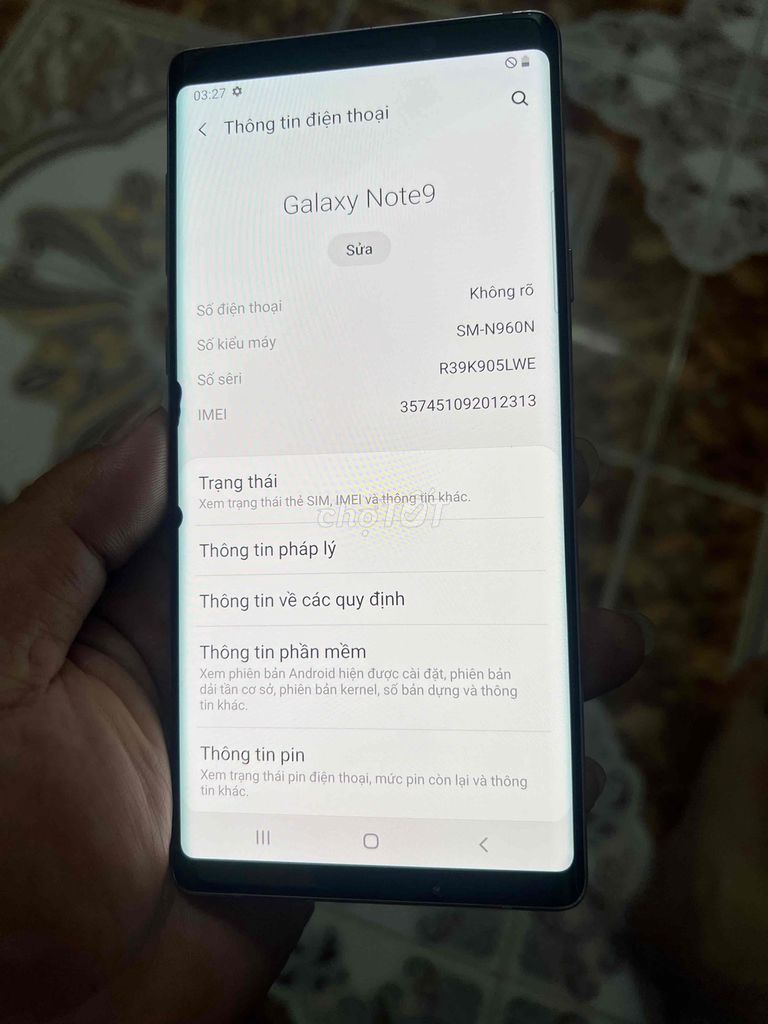 Samsung Galaxy Note 9 Tím Đã sử dụng. Mua bán Điện thoại tại Quận Đống Đa Hà Nội được đăng bởi Nguyen dao hình 1