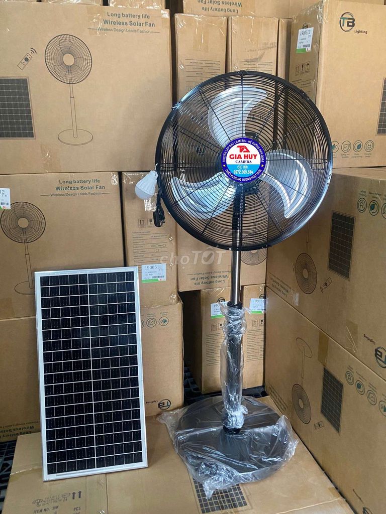 Quạt năng lượng mặt trời Gia Huy TB-15AH Đen. Mua bán Quạt tại Huyện Vũ Thư Thái Bình được đăng bởi Tuấn Anh camera hình 1