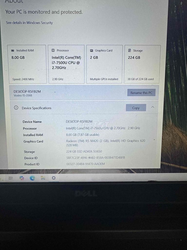 Dell Vostro 15-3568 i7-7500U 8GB/224GB SSD. Mua bán Laptop tại Huyện Củ Chi Tp Hồ Chí Minh được đăng bởi Thắng phạm hình 1
