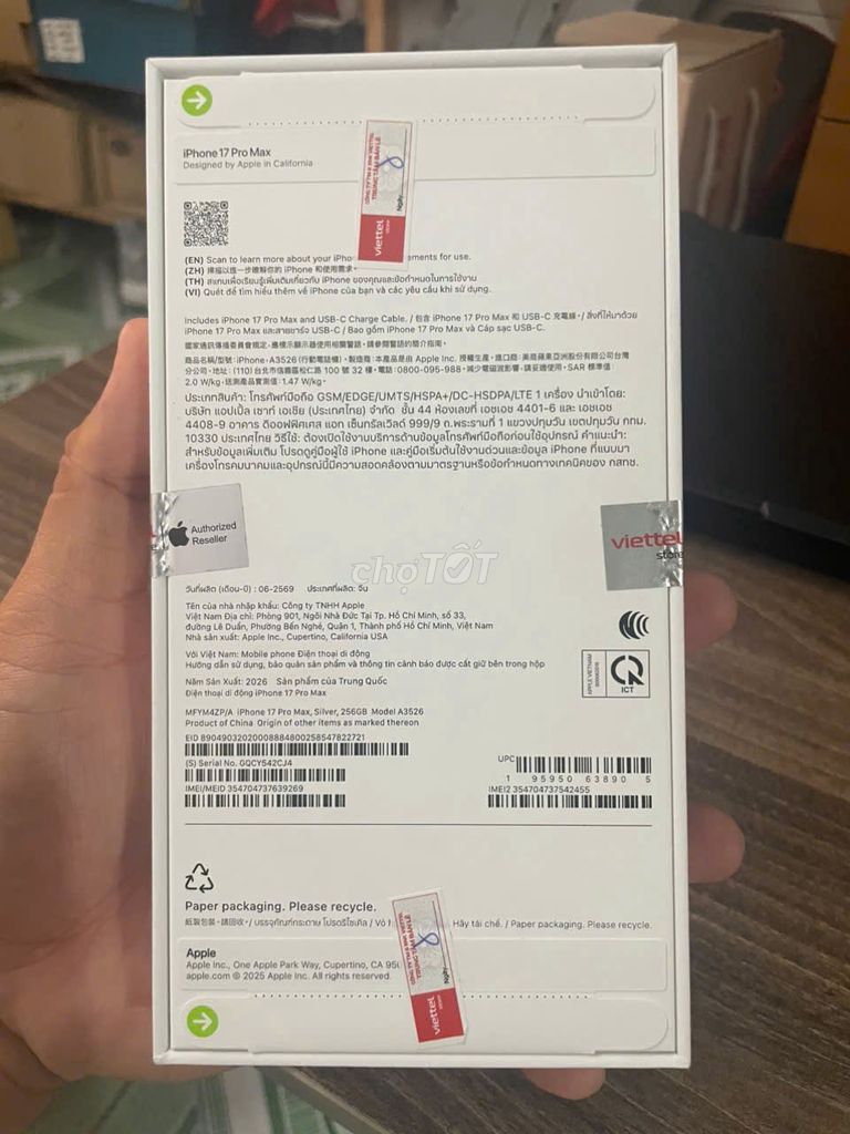Apple iPhone 17 Pro Max 256GB Bạc Mới 100%. Mua bán Điện thoại tại Thành phố Thủ Đức Tp Hồ Chí Minh được đăng bởi Phu Doan hình 1