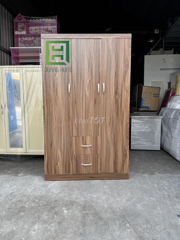 Tủ quần áo Gỗ MDF Nâu 1m2x2m 3 cánh. Mua bán Tủ, kệ gia đình tại Thành phố Thủ Đức Tp Hồ Chí Minh được đăng bởi Nội Thất Quang Hùng hình 1