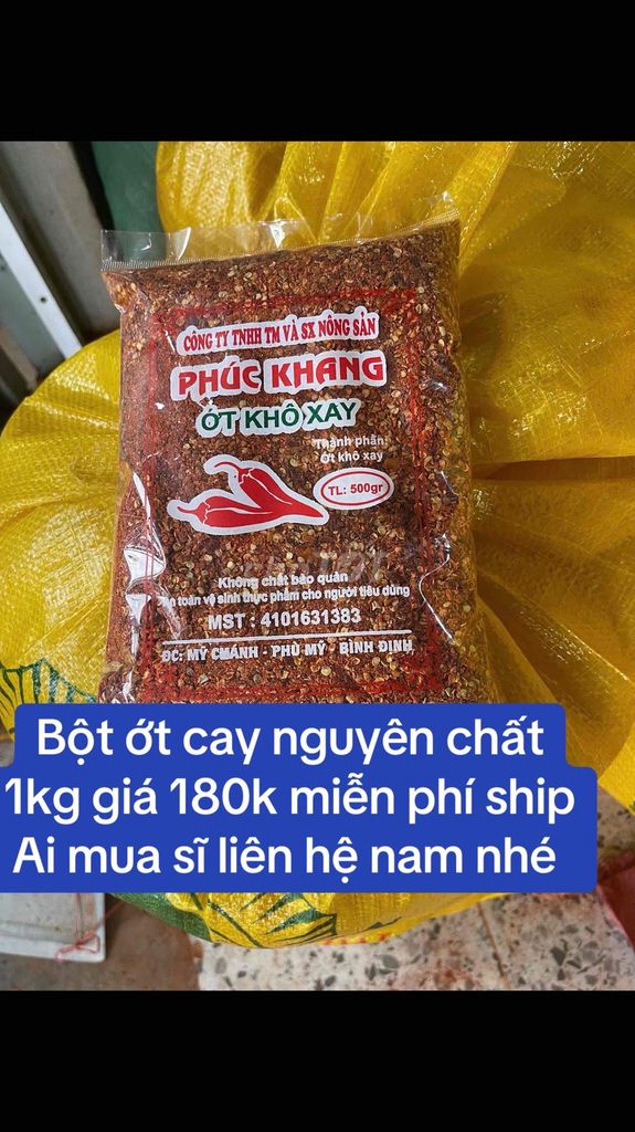 bột ớt khô cay hàng công ty chất lượng đảm bảo