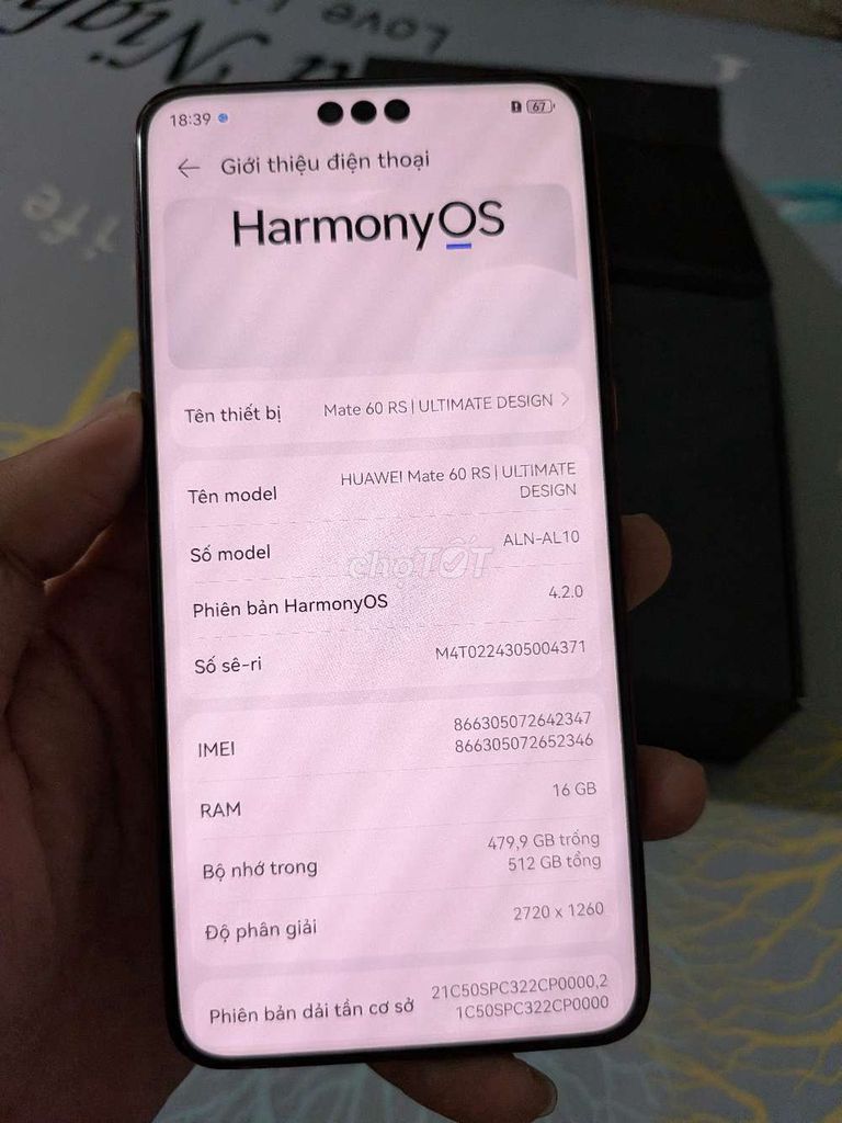 Huawei Mate 60 RS Đỏ 16GB/512GB gluu. Mua bán Điện thoại tại Thành phố Biên Hòa Đồng Nai được đăng bởi Long Huynh hình 1