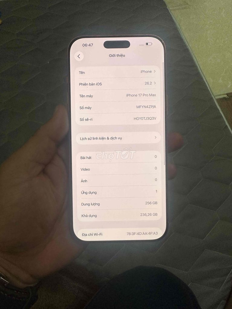 17 Promax 256gb chính hãng việt nam zp/a sạc 1L. Mua bán Điện thoại tại Quận Hai Bà Trưng Hà Nội được đăng bởi OK store hình 1