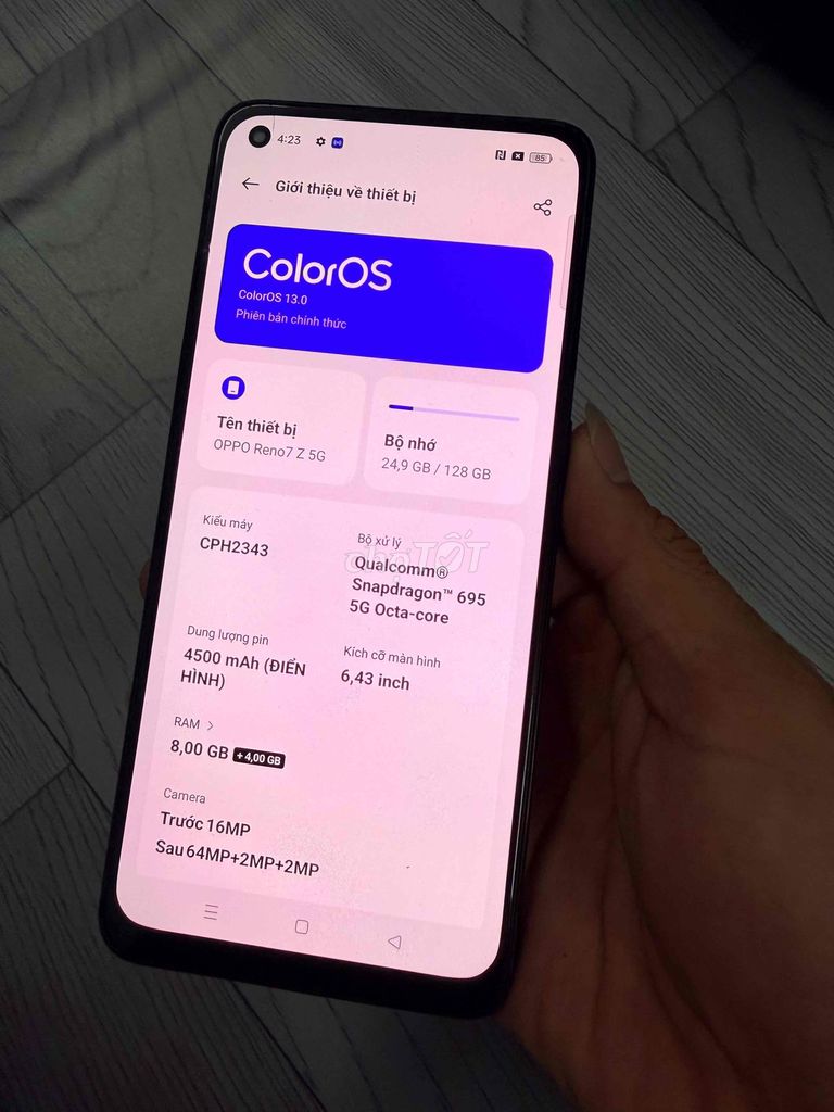 Oppo Reno7 Z Đen 128GB. Mua bán Điện thoại tại Quận 3 Tp Hồ Chí Minh được đăng bởi giá lái hình 1