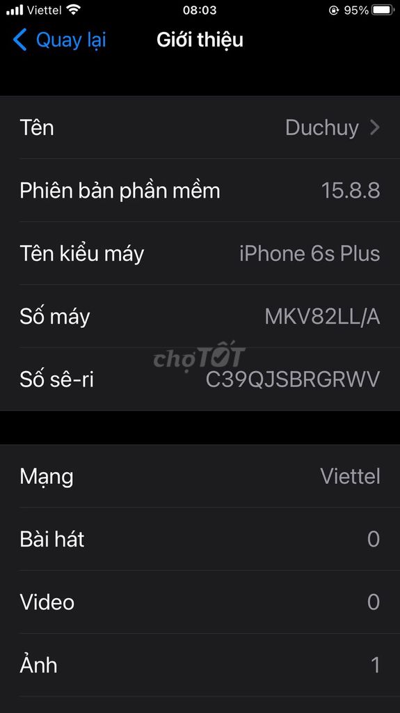 Apple iPhone 6s Plus iOS 15.8.8 Mất vân tay. Mua bán Điện thoại tại Quận 1 Tp Hồ Chí Minh được đăng bởi Hội Đồ Điện Tử hình 1