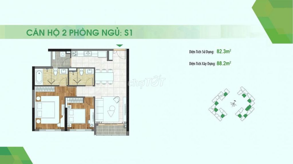 bán gấp căn hộ Sadora 2 phòng ngủ