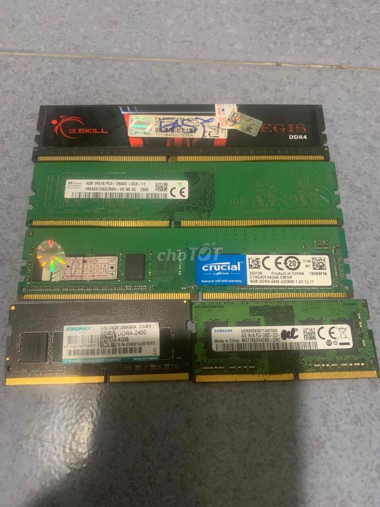 RAM DDR4 4GB 2400MHz. Mua bán Linh kiện (RAM, Card...) tại Quận 12 Tp Hồ Chí Minh được đăng bởi Hoàng hình 1
