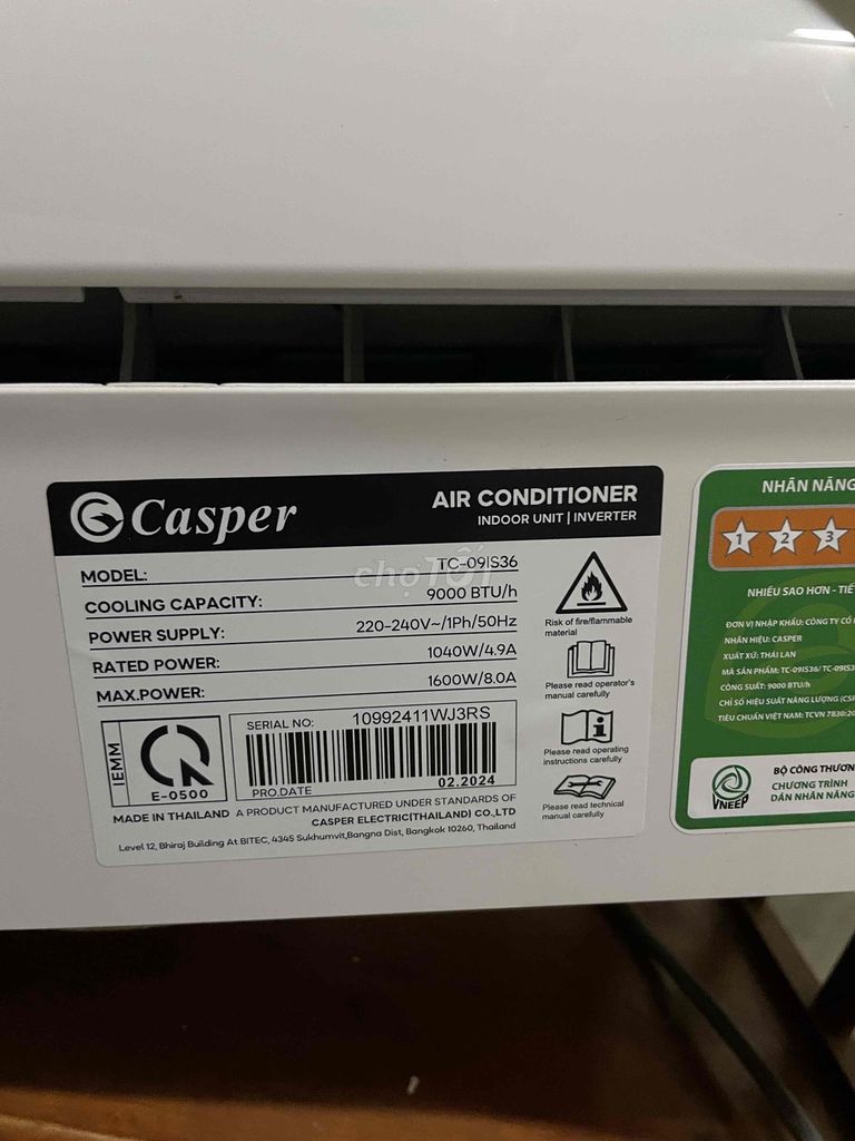 Em dọn nhà dư hai máy lạnh inverter 1HP Casper