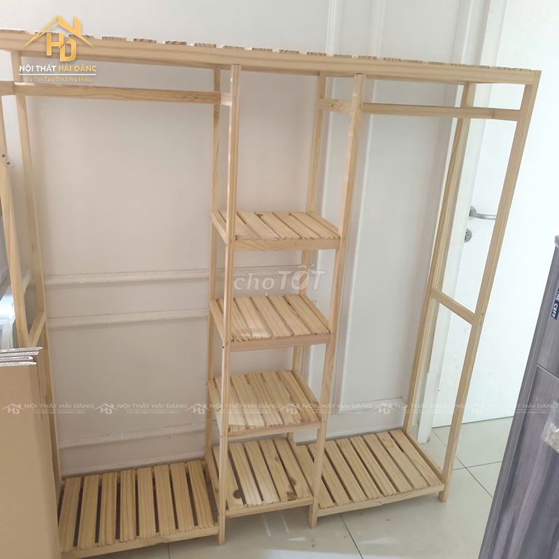 Kệ Treo Quần Áo Gỗ Tự Nhiên Cũ Còn Đẹp 90%. Mua bán Tủ, kệ gia đình tại Quận Tân Phú Tp Hồ Chí Minh được đăng bởi Công Ty TNHH TM DV INKPRO hình 1