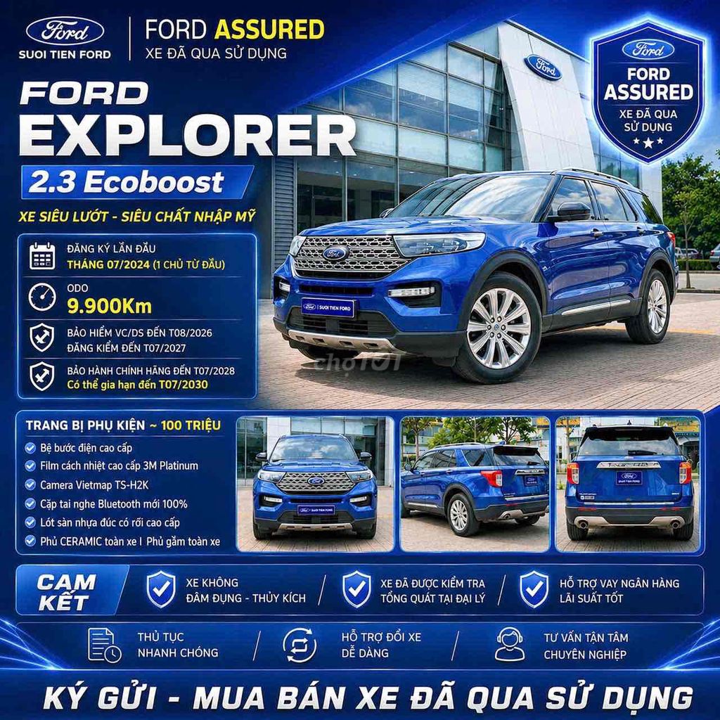 Ford Explorer 2.3 Ecoboost Xanh 9.900 Km