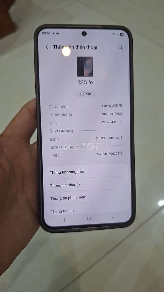 s25 fe , RAM 8 /128g zin nguyên còn bảo hành . Mua bán Điện thoại tại Huyện Gia Lâm Hà Nội được đăng bởi Hoàng Ngọc hình 1