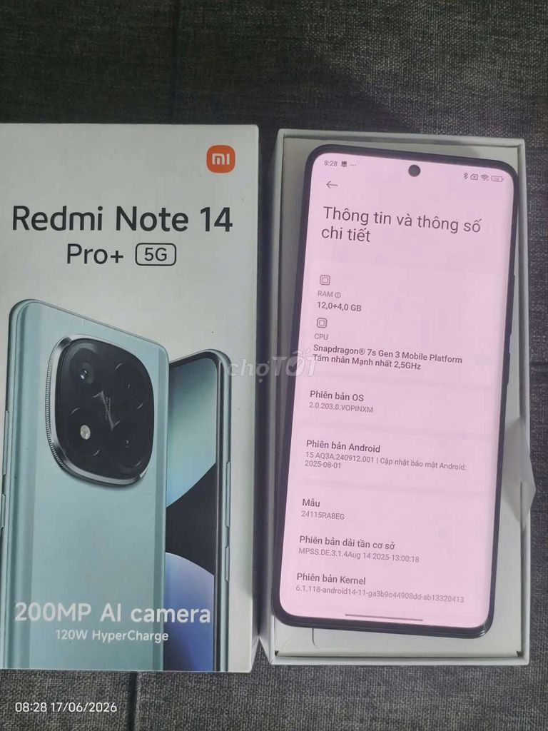 note 14 pro plus 12/256 quốc tế fullbox . Mua bán Điện thoại tại Quận Bình Tân Tp Hồ Chí Minh được đăng bởi tú anh hình 1