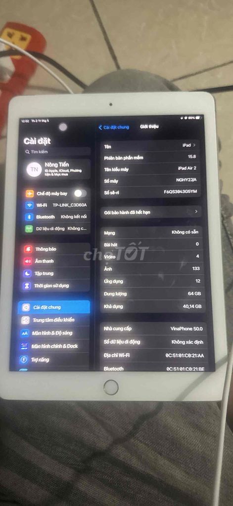 Apple iPad Air 2 64GB Trắng. Mua bán Máy tính bảng tại Thành phố Bắc Ninh Bắc Ninh được đăng bởi lâm bình today hình 1