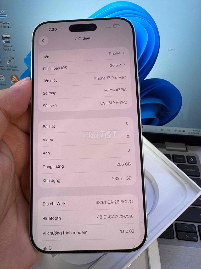 Apple iPhone 17 Pro Max 256GB Trắng 99% zin áp. Mua bán Điện thoại tại Quận 6 Tp Hồ Chí Minh được đăng bởi QUỐC THIÊN BÁN GÓP 0 ĐỒNG  hình 1