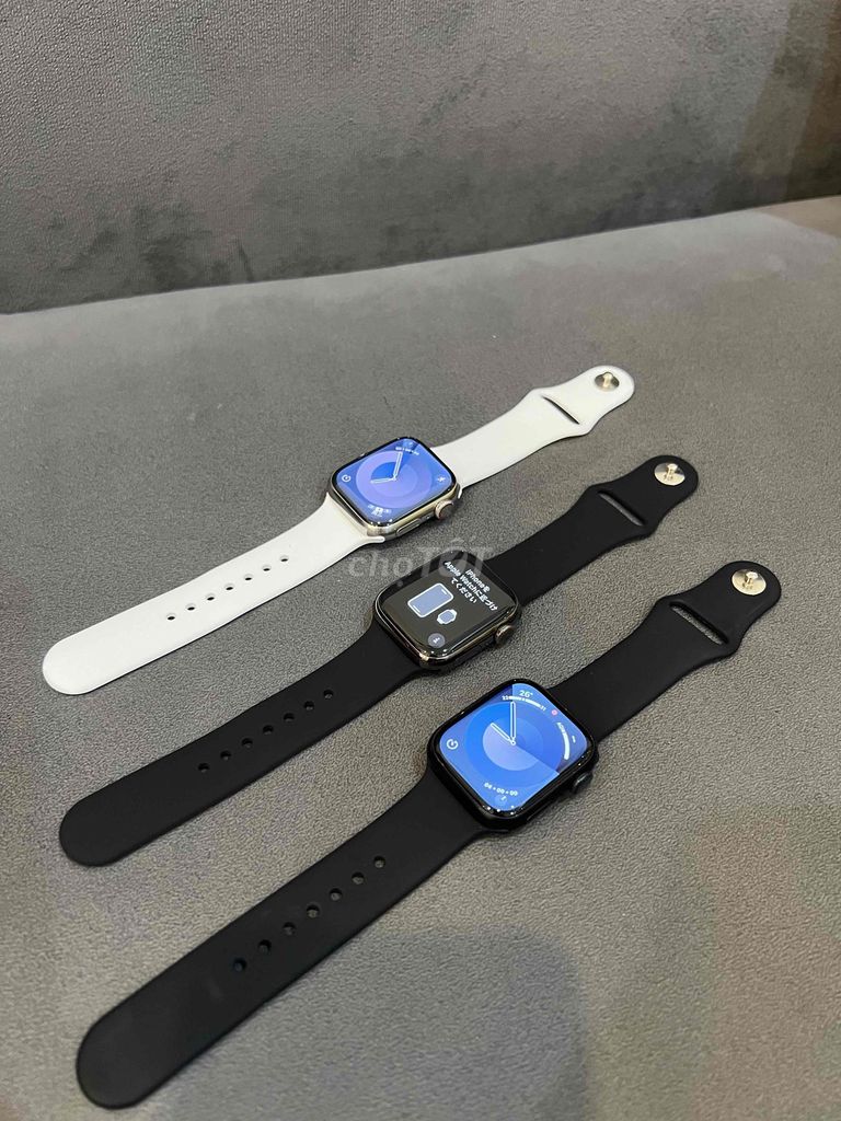 Apple watch series 7/41 đen trắng nhôm thép