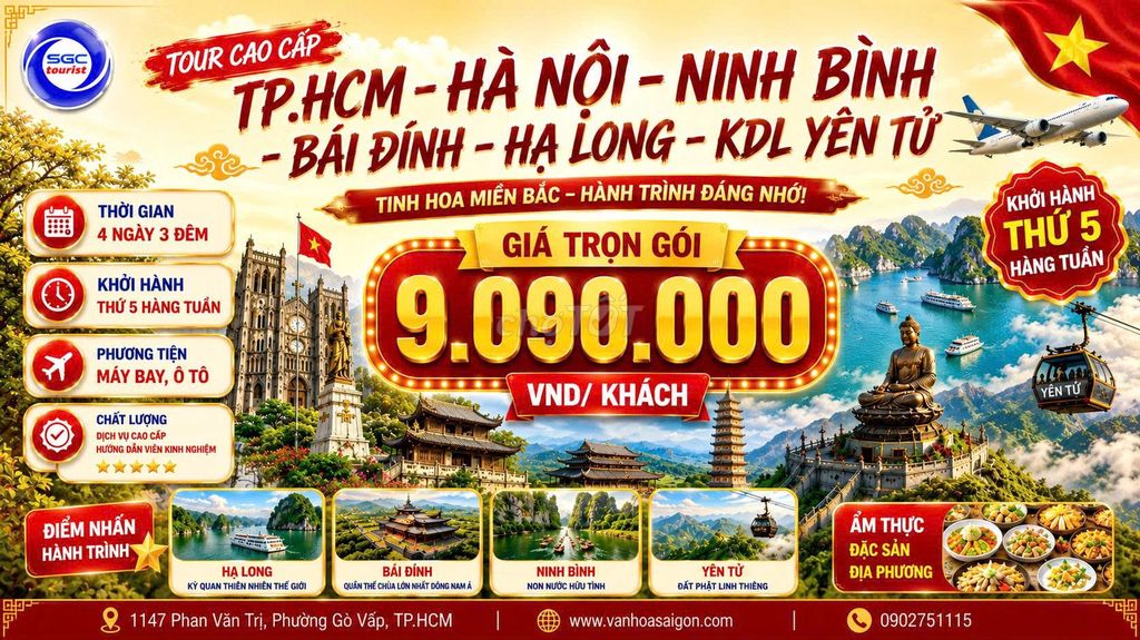 Tour Miền Bắc 4N3Đ SGC Tourist Máy bay ô tô. Du lịch tại Quận Gò Vấp Tp Hồ Chí Minh được đăng bởi NGỌC TRÂN hình 1