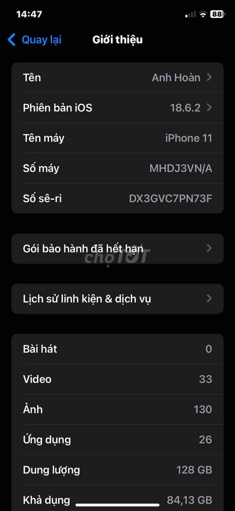 Apple iPhone 11 128GB Màn hình vỡ. Mua bán Điện thoại tại Quận Long Biên Hà Nội được đăng bởi Bố Nhím hình 1