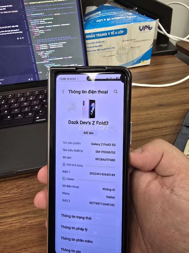 Samsung Galaxy Z Fold3 5G 256GB Đen. Mua bán Điện thoại tại Quận 7 Tp Hồ Chí Minh được đăng bởi Quốc Khánh hình 1