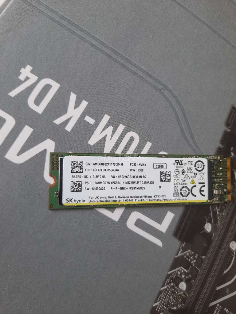  SSD tốc độ cao hynix PC801 Gen4 256G zin bh 1th. Mua bán Linh kiện (RAM, Card...) tại Thành phố Thủ Dầu Một Bình Dương được đăng bởi Phú Dương  hình 1