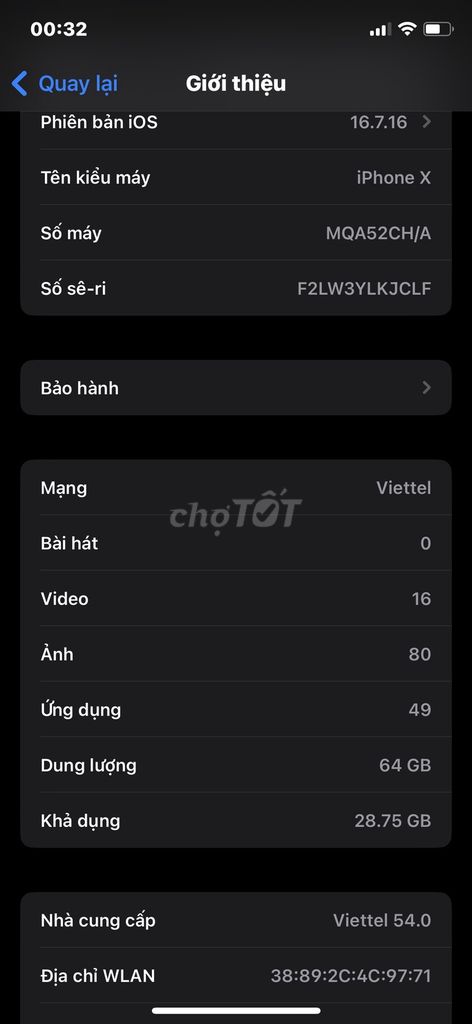 Apple iPhone X 64GB Đẹp, không trầy xước. Mua bán Điện thoại tại Thành phố Phan Thiết Bình Thuận được đăng bởi Hoàng An hình 1