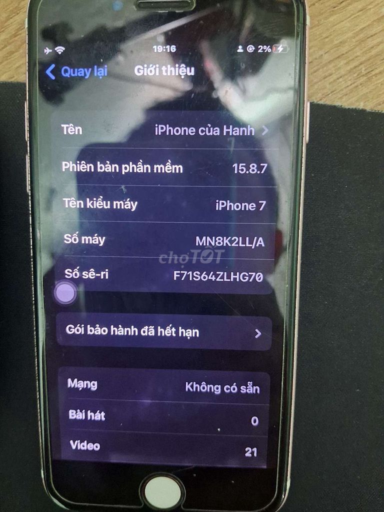 Apple iPhone 7 Vàng hồng iOS 15.8.7. Mua bán Điện thoại tại Huyện Củ Chi Tp Hồ Chí Minh được đăng bởi Phạm Văn Hạnh hình 1