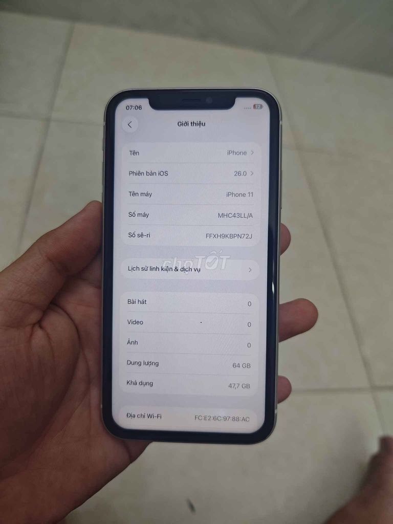 Apple iPhone 11 64GB Trắng 82%. Mua bán Điện thoại tại Quận 10 Tp Hồ Chí Minh được đăng bởi Hội Đồ Điện Tử hình 1