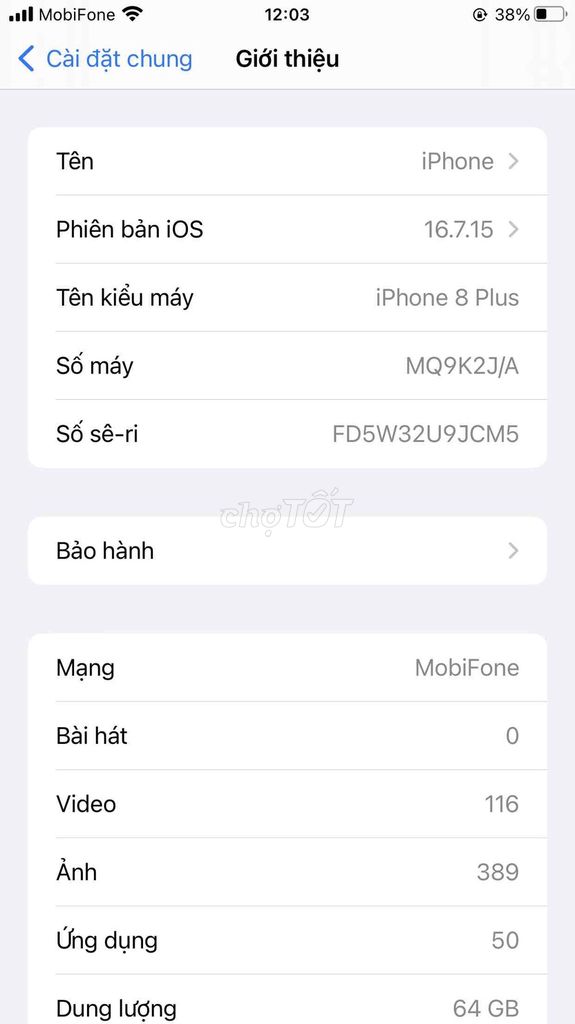 iPhone 8 Plus 64GB Đen. Mua bán Điện thoại tại Quận Gò Vấp Tp Hồ Chí Minh được đăng bởi Dang Hong Quan hình 1