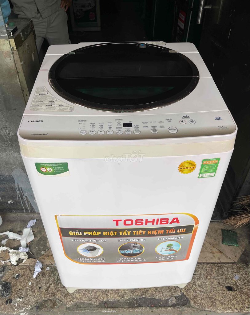 Máy giặt Toshiba 10.5kg giặt vắt êm tiết kiệm🖤❤️