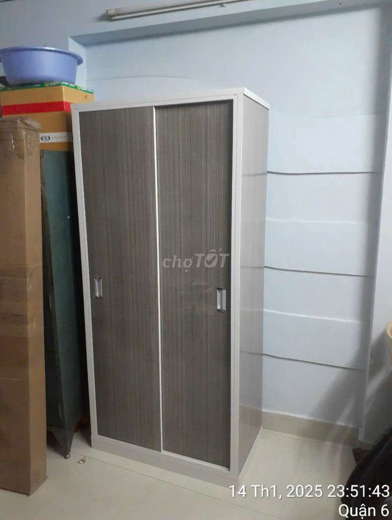TỦ NHỰA ĐÀI LOAN CỬA LÙA 2 CÁNH MÀU XÁM VÂN GỖ . Mua bán Tủ, kệ gia đình tại Quận Gò Vấp Tp Hồ Chí Minh được đăng bởi Tủ nhựa đài loan hoàng quân hình 1