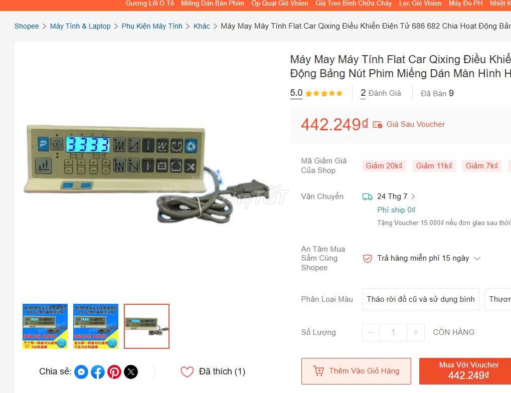 Điều Khiển Máy May Điện Tử Flat Car Qixing 686 682. Mua bán Đồ chuyên dụng, Giống nuôi trồng tại Thành phố Dĩ An Bình Dương được đăng bởi hàng mới thanh lý 1 nữa giá hình 1