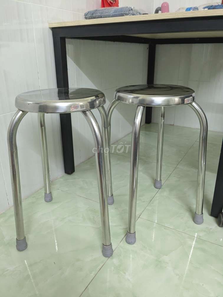 Bộ 2 Ghế Đẩu Inox