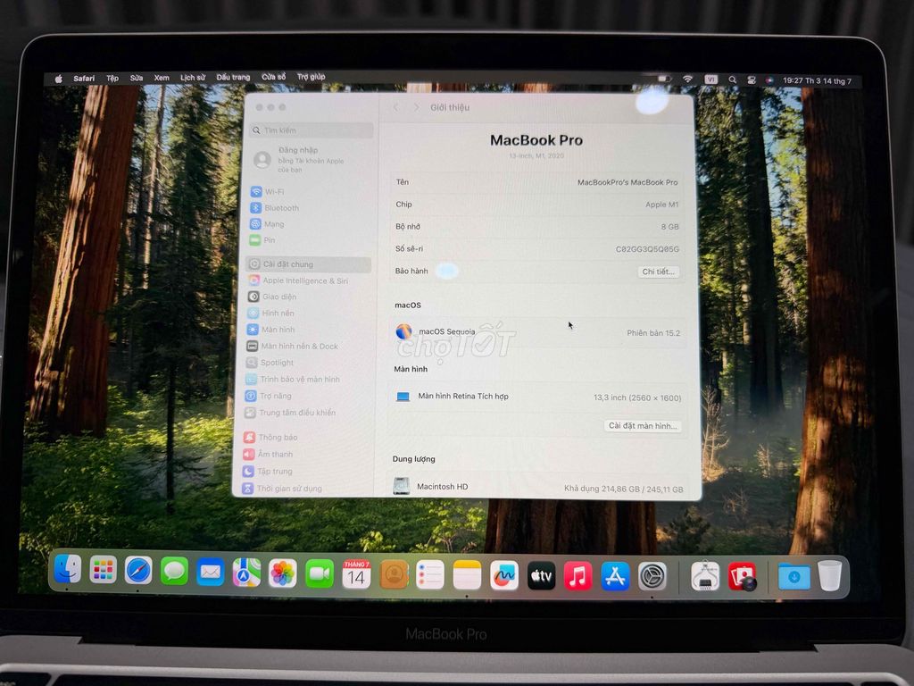 Apple Macbook Pro M1 8GB/256GB Bạc Like New. Mua bán Laptop tại Quận 10 Tp Hồ Chí Minh được đăng bởi Jay Lee hình 1