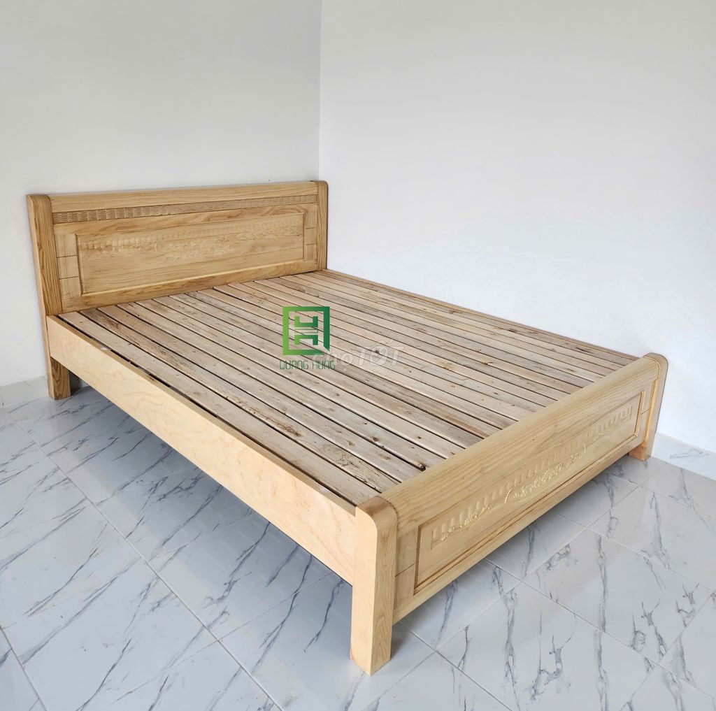Giường ngủ Quang Hùng Gỗ sồi 1m2x2m. Mua bán Giường, chăn ga gối nệm tại Thành phố Dĩ An Bình Dương được đăng bởi Nội Thất Quang Hùng TD hình 1