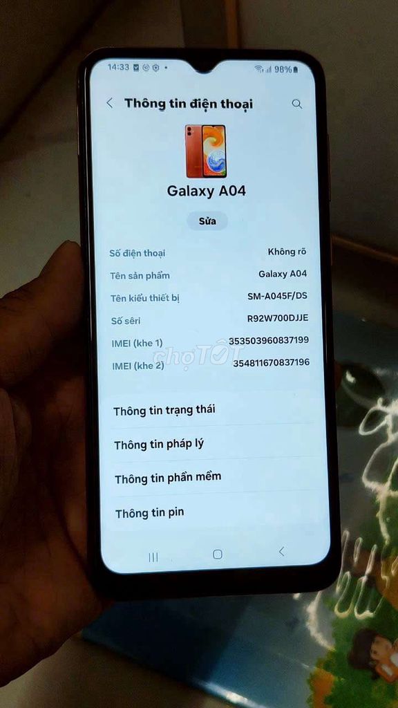 SAMSUNG a04 Ram 4/64 màn zin máy zin đẹp