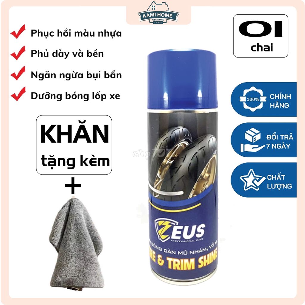 Chai xịt ZEUS làm bóng sơn xe, dàn mủ nhám