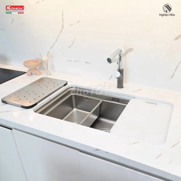 Chậu rửa bát Konox KN8347SU Dekor. Mua bán Thiết bị vệ sinh, nhà tắm tại Quận Hoàng Mai Hà Nội được đăng bởi Hiển Phạm hình 1