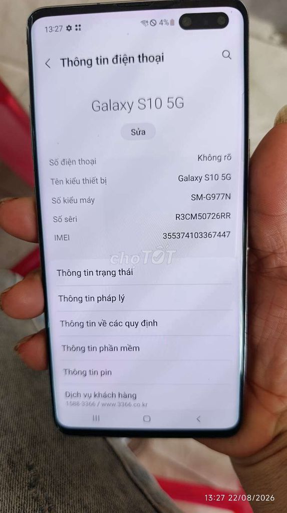 Samsung Galaxy S10 5G 256GB Đen Like New. Mua bán Điện thoại tại Huyện Hòa Vang Đà Nẵng được đăng bởi Phuongbđs hình 1