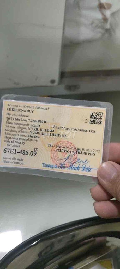 Honda Sonic 150R 2022 Đen. Mua bán Xe máy tại Thành phố Châu Đốc An Giang được đăng bởi Đức Qui hình 5