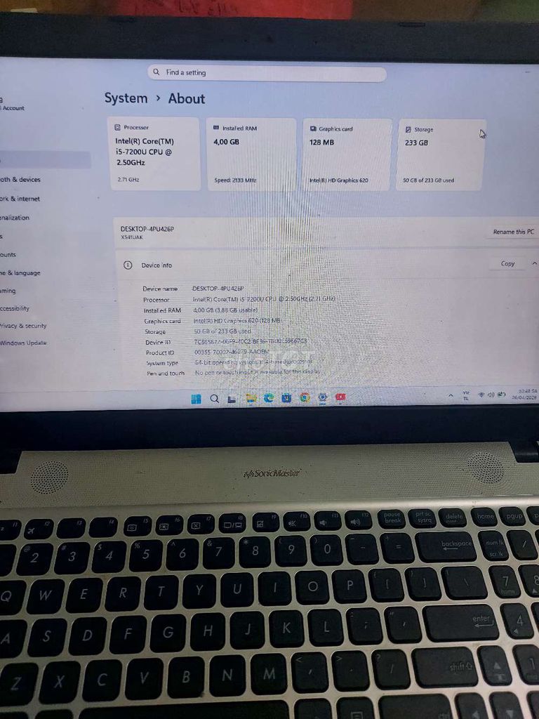 Asus i5-7200U 15.6 inch 4GB/250GB. Mua bán Laptop tại Huyện Hoằng Hóa Thanh Hóa được đăng bởi vip mobi hình 1